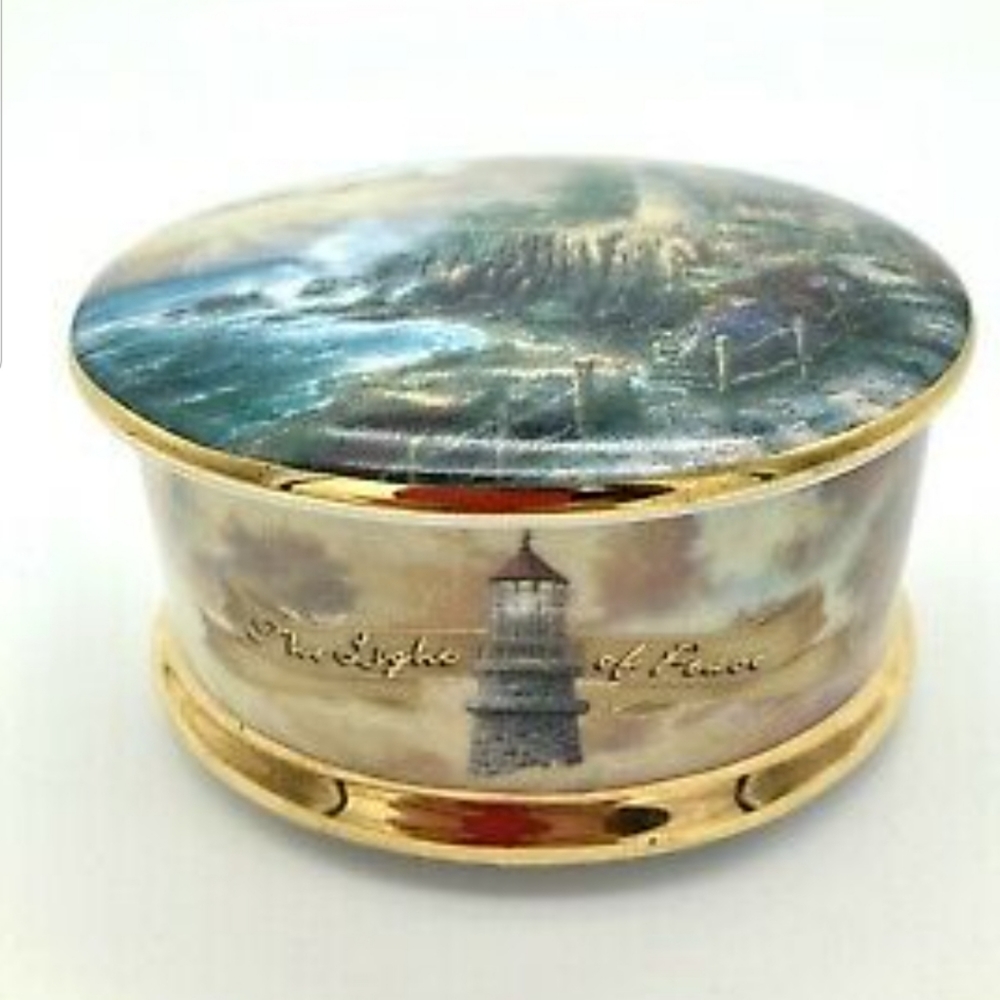 Thomas Kinkade LIGHT OF PEACE Lighthouse Music Box First Issue 1998